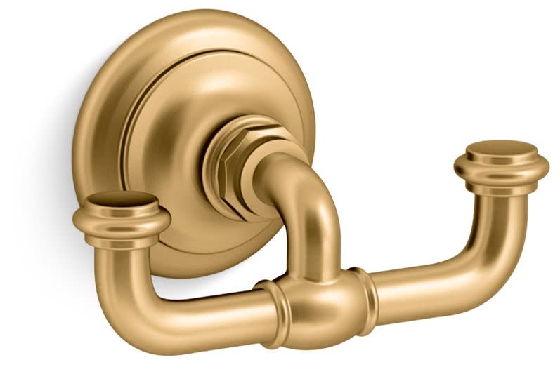 Photos - Towel Holder Kohler K-72572 Artifacts Double Robe Hook Vibrant Brushed Moderne Brass Bathroom Hardware and Accessories Bathroom Hardware 