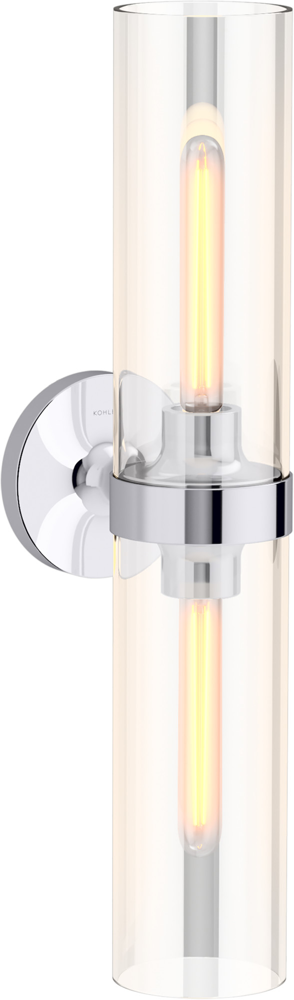 Photos - Chandelier / Lamp Kohler Lighting 27263-SC02 Purist 2 Light 22" Tall Bathroom Sconce Polished Chrome Indoor Lighting Bathroom Fixtures Bathroo 