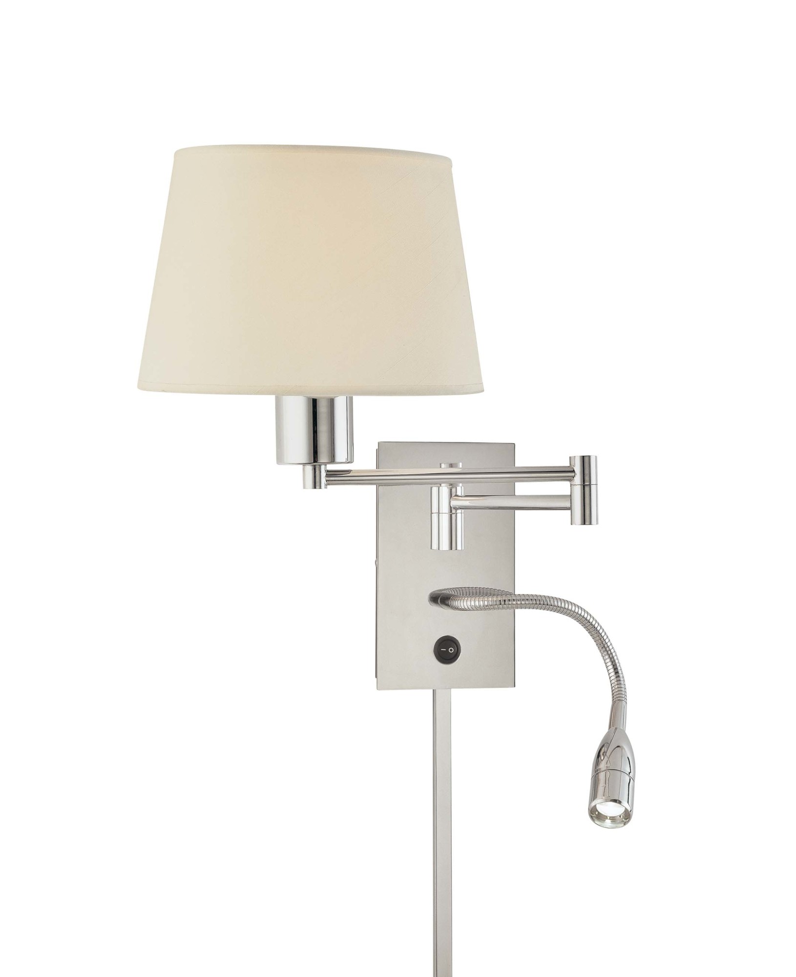 Photos - Chandelier / Lamp Swing Kovacs P478-077 1 Light 16" High Plug In Wall Sconce from the George's Reading Room Collection Chrome Indoor Lighting Wall S 