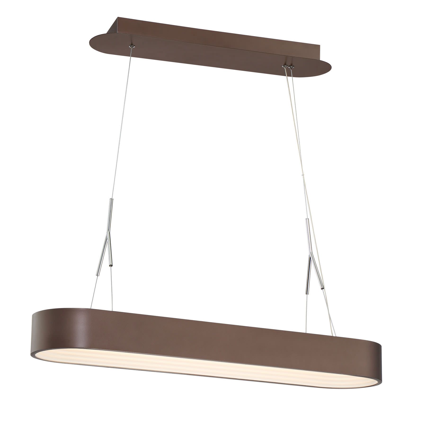 Photos - Chandelier / Lamp StepUp Kovacs P1170-L Step Up Single Light 8" Wide LED Linear Chandelier Bronze Indoor Lighting Chandeliers P1170-617-L 