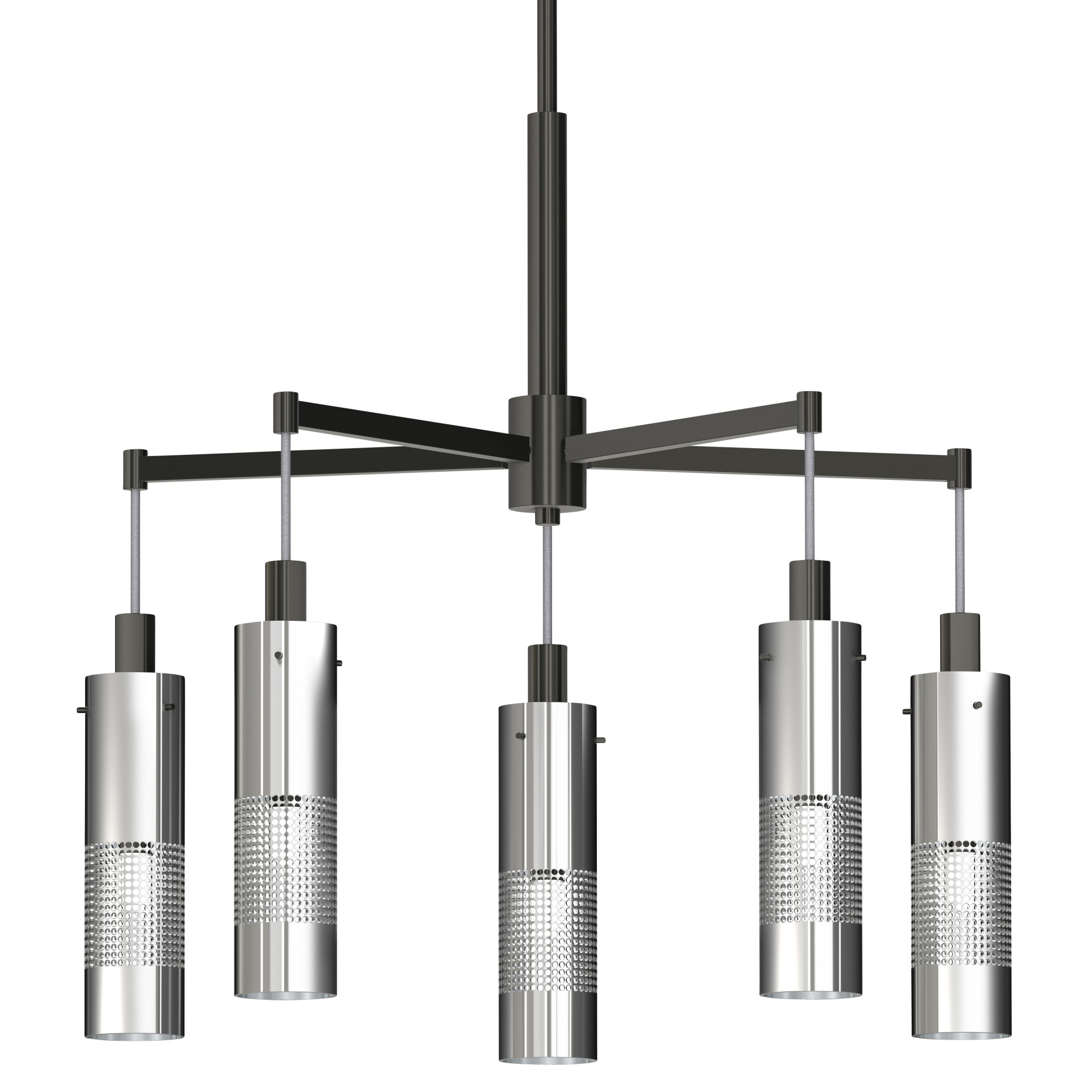 Photos - Chandelier / Lamp Kovacs P1595 Grid 3 5 Light 24" Wide Chandelier Coal / Brushed Nickel Indoor Lighting Chandeliers P1595-691