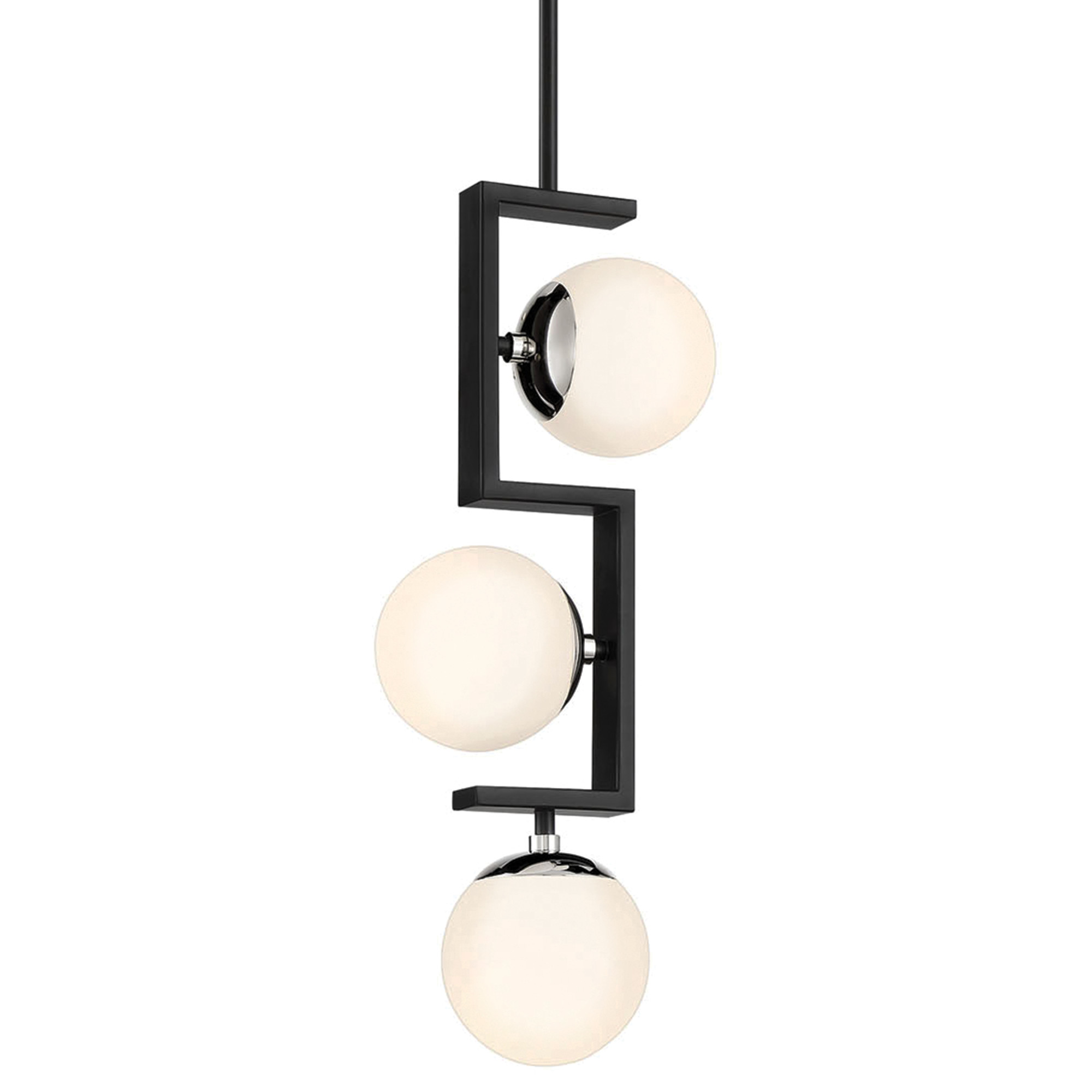 Photos - Chandelier / Lamp Kovacs P5421 Alluria II 3 Light 9" Wide Multi Light Pendant Coal / Polished Nickel Indoor Lighting Pendants P5421-572