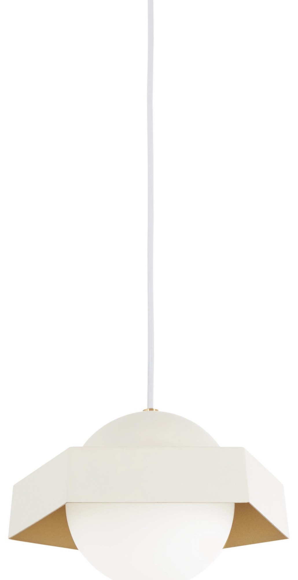 Kovacs P1390-044G-L Five-O 10-1/2" Wide 8w Integrated LED Pendant with Etched White Opal Glass Textured White / Gold Leaf Indoor Lighting Pendants