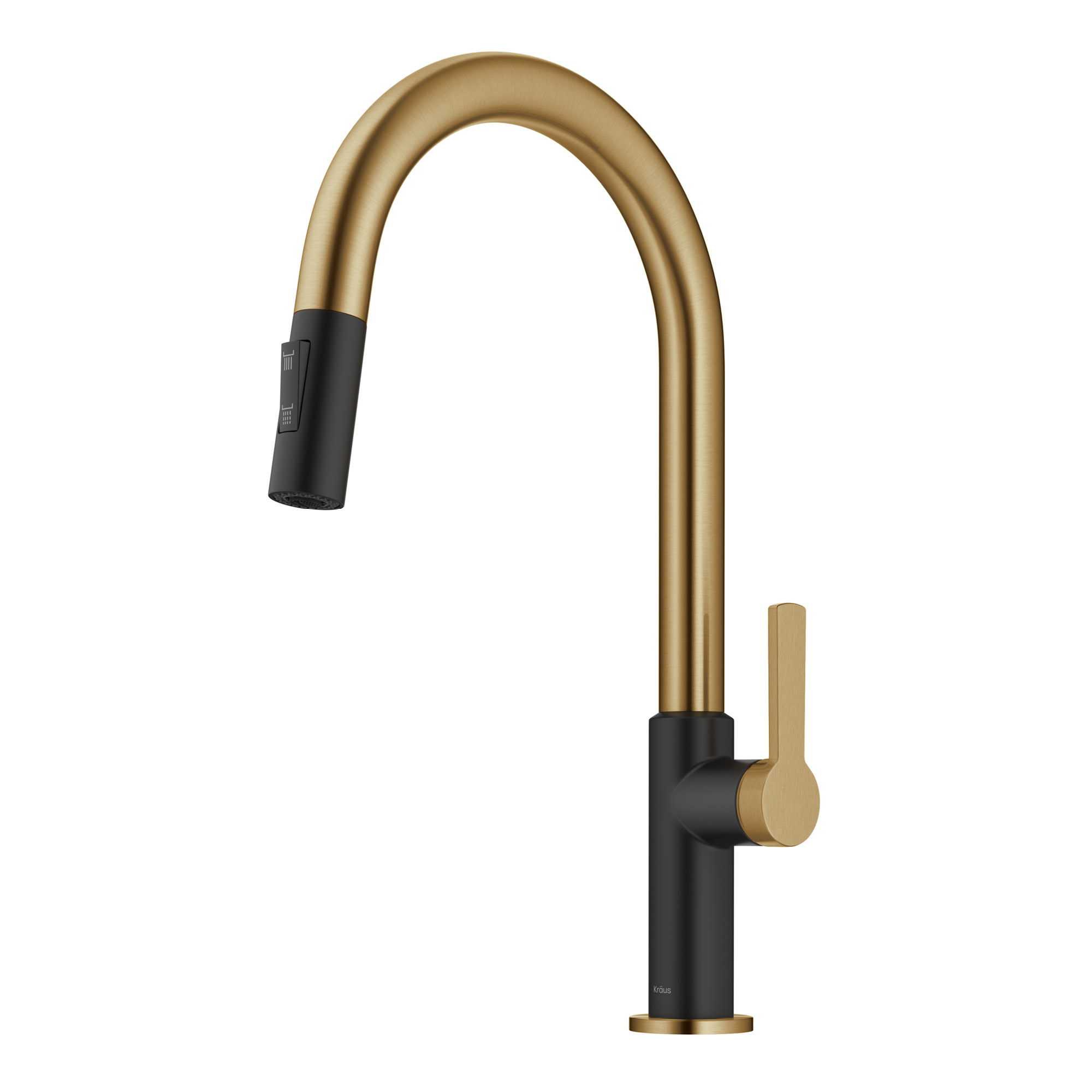 Kraus KPF-2820 Oletto 1.8 GPM Single Handle Pull Down Kitchen Faucet Brushed Brass / Matte Black Faucet Kitchen Single Handle