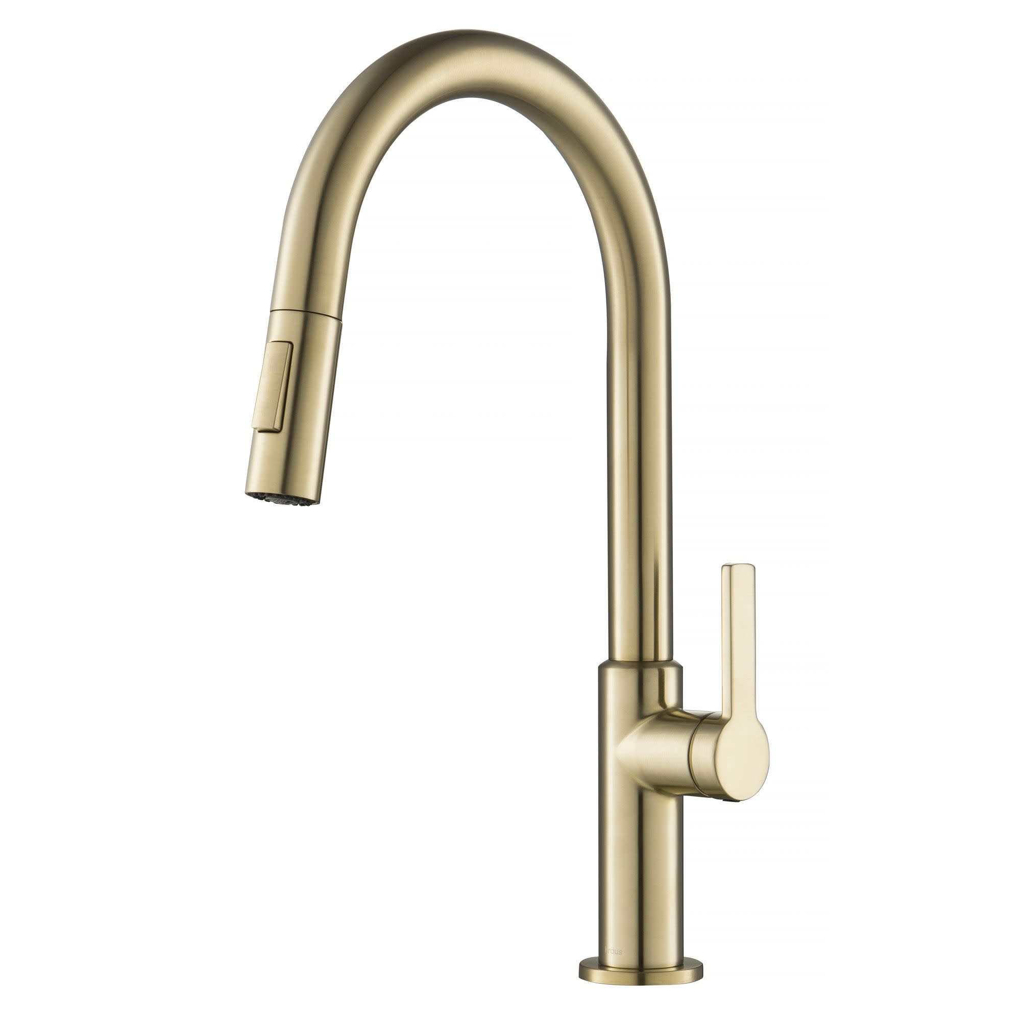 Kraus KPF-2820 Oletto 1.8 GPM Single Handle Pull Down Kitchen Faucet Spot Free Antique Champagne Bronze Faucet Kitchen Single Handle