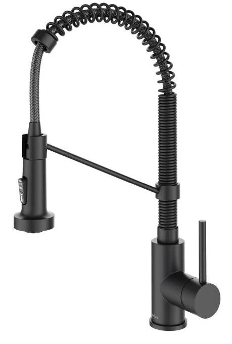 Kraus KSF-1610 Bolden 1.8 GPM Single Hole Pre-Rinse Pull Down Kitchen Faucet Matte Black Faucet Kitchen Single Handle