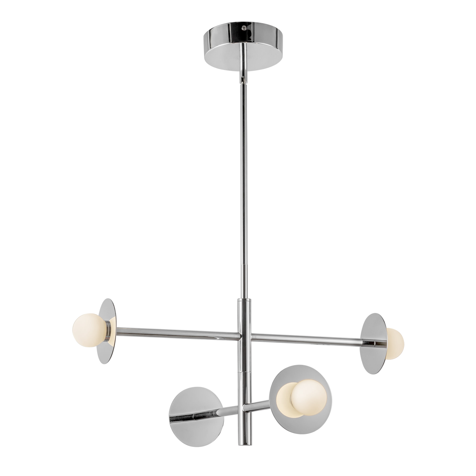 Photos - Chandelier / Lamp Kuzco Lighting CH15504-UNV Elixir 23" Wide LED Chandelier with Opal Glass Shades Chrome Indoor Lighting Chandeliers CH15504