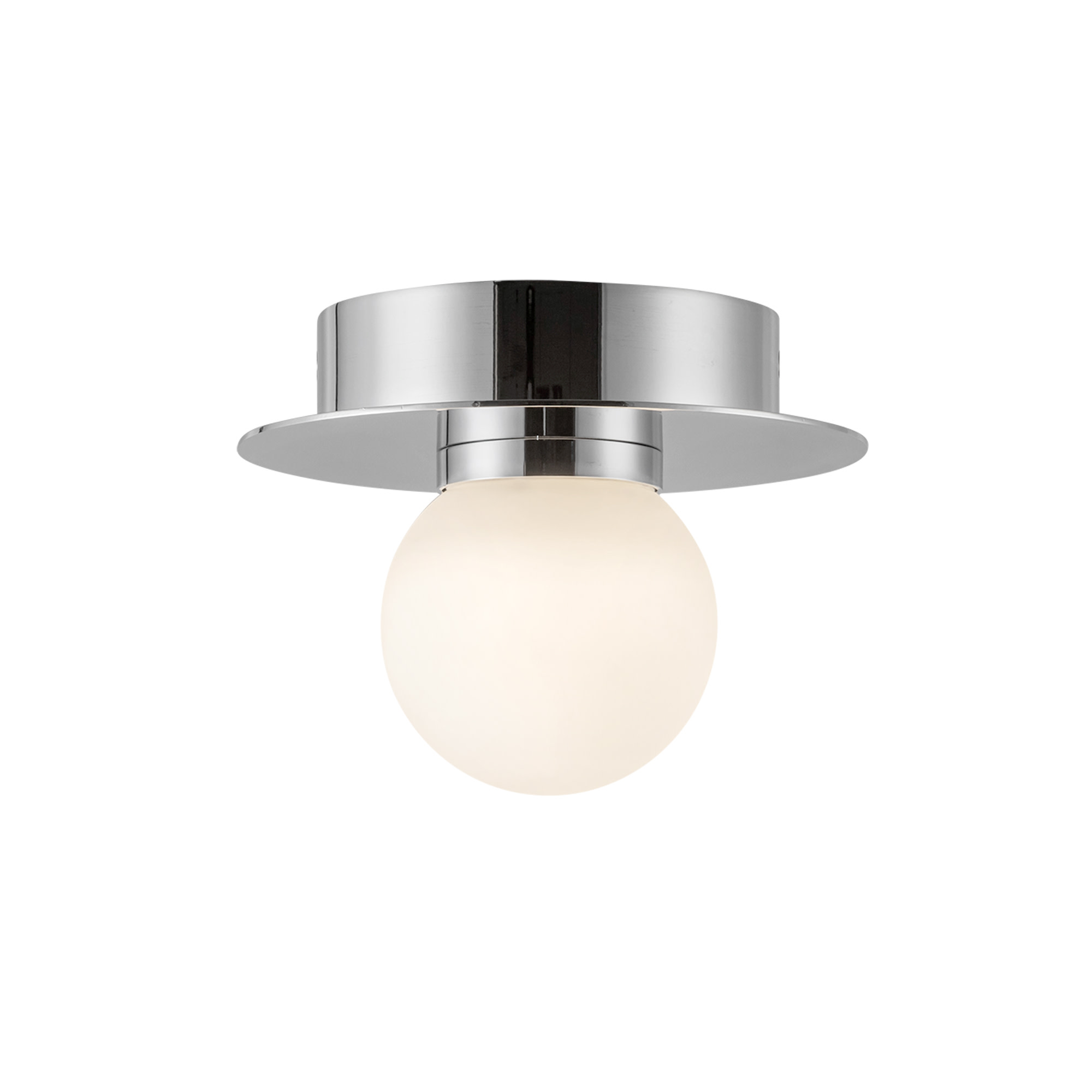 Photos - Chandelier / Lamp Kuzco Lighting FM15506-UNV Elixir 6" Wide LED Flush Mount Globe Ceiling Fixture with Opal Glass Shade Chrome Indoor Lighting