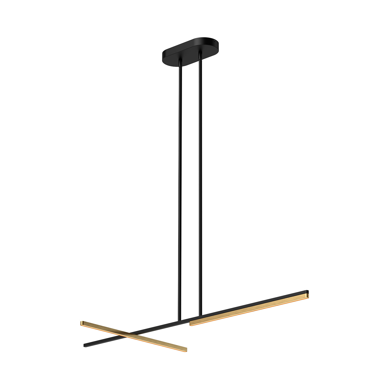 Photos - Chandelier / Lamp Shift Kuzco Lighting LP28748-UNV  49" Wide LED Linear Pendant Black / Brushed Gold Indoor Lighting Pendants LP28748-BK/BG-UNV 