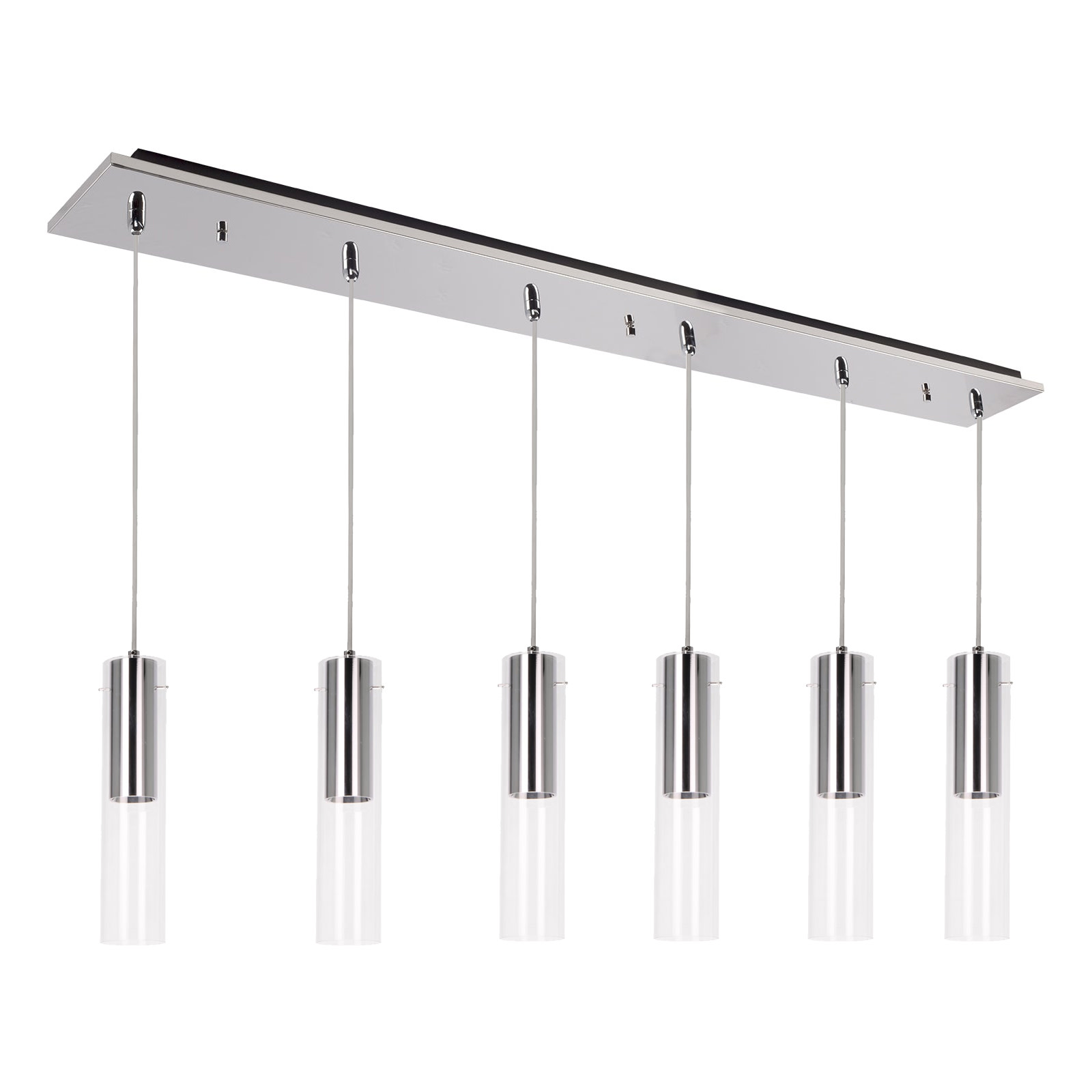 Photos - Chandelier / Lamp LENA Kuzco Lighting MP21703-06  42" Wide Linear Chandelier Chrome Indoor Lighting Chandeliers MP21703CH-06 