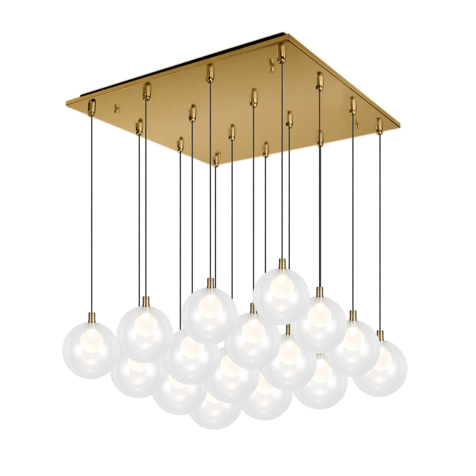 Photos - Chandelier / Lamp Bolla Kuzco Lighting MP3106-16  21" Wide Globe Chandelier Brushed Gold Indoor Lighting Chandeliers MP3106BG-16 