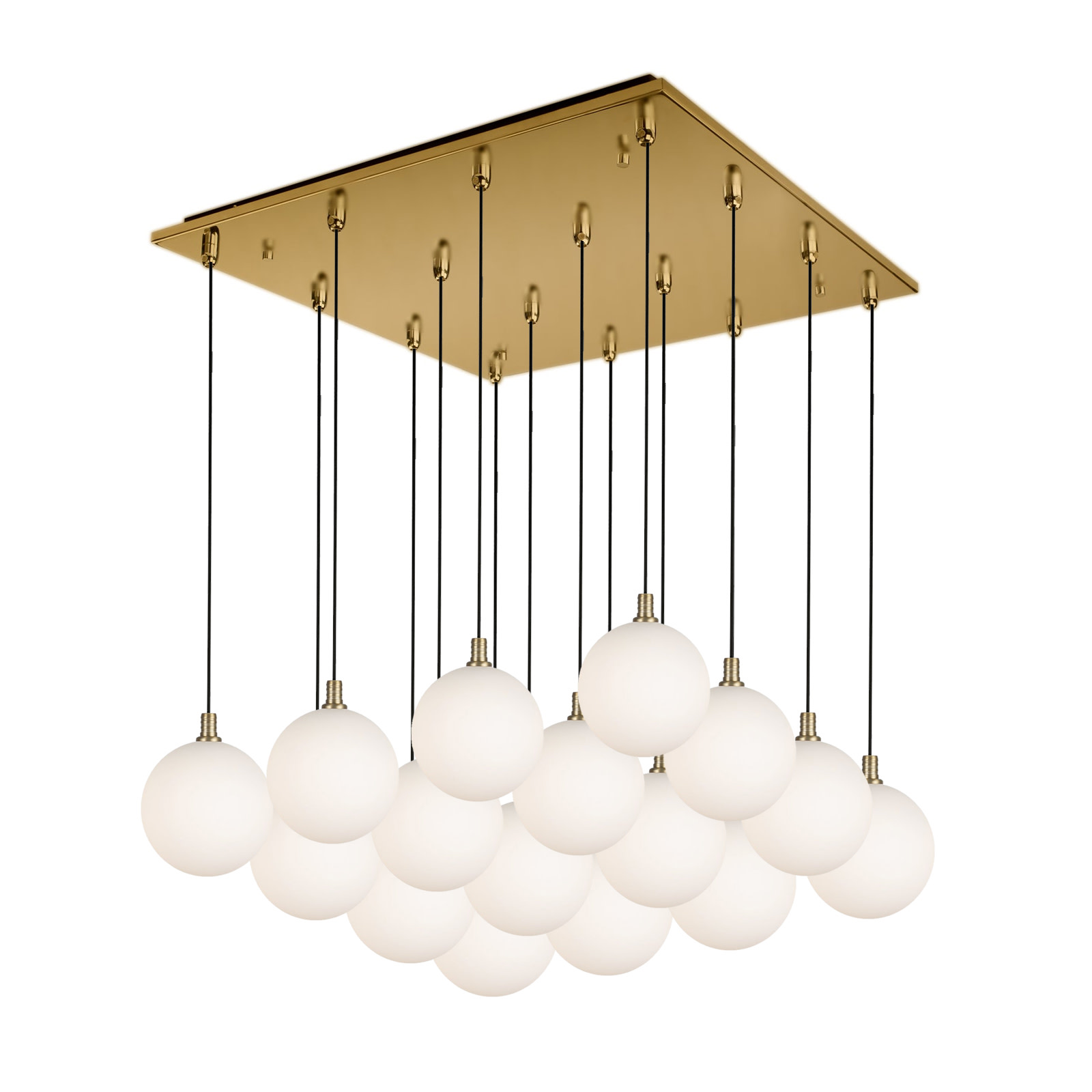 Photos - Chandelier / Lamp Kuzco Lighting MP3106-16 Bolla 21" Wide Globe Chandelier Brushed Gold / Opal Glass Indoor Lighting Chandeliers MP3106BGOP-16