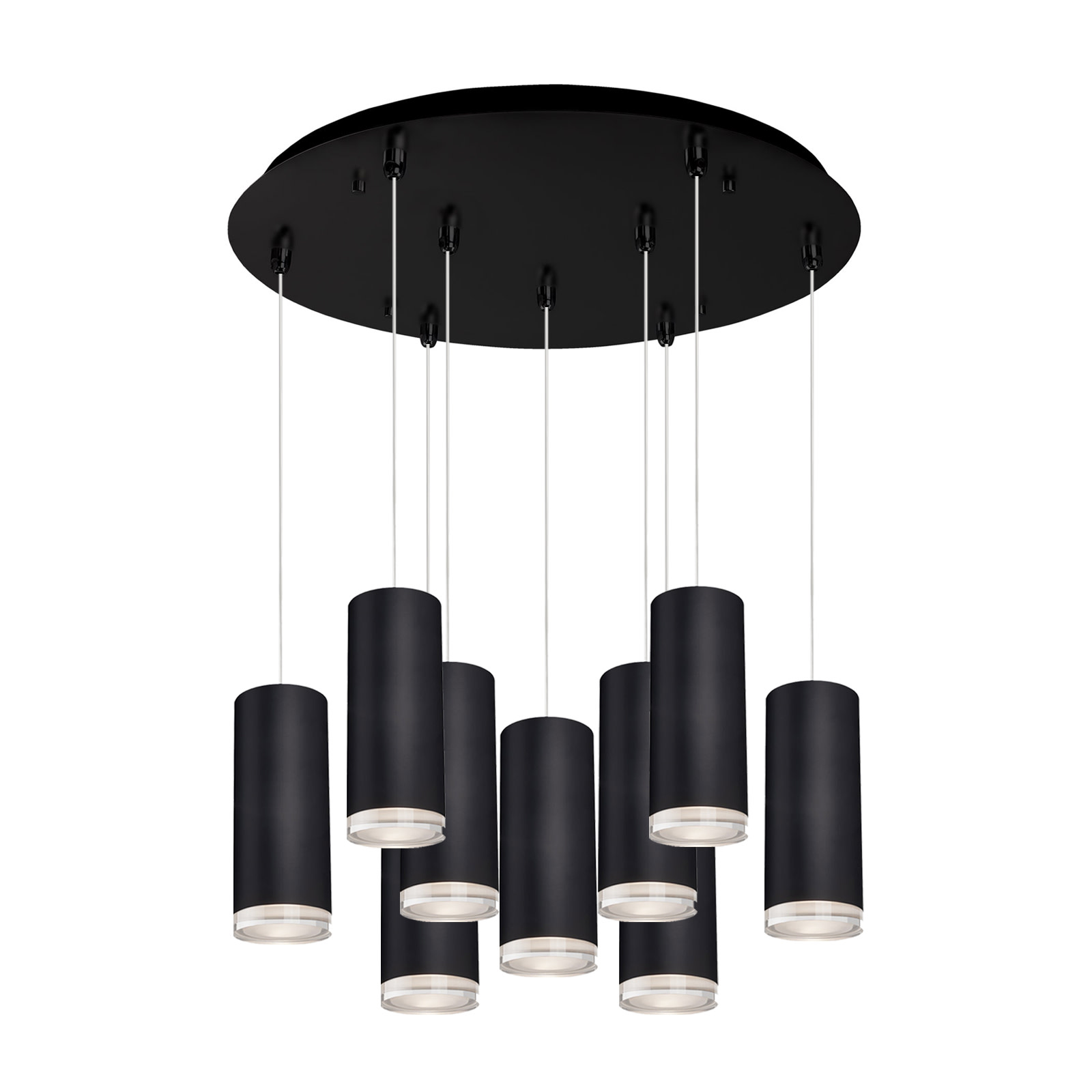 Photos - Chandelier / Lamp Kuzco Lighting MP401431-09 Cameo 18" Wide Lantern Chandelier Black Indoor Lighting Chandeliers MP401431BK-09