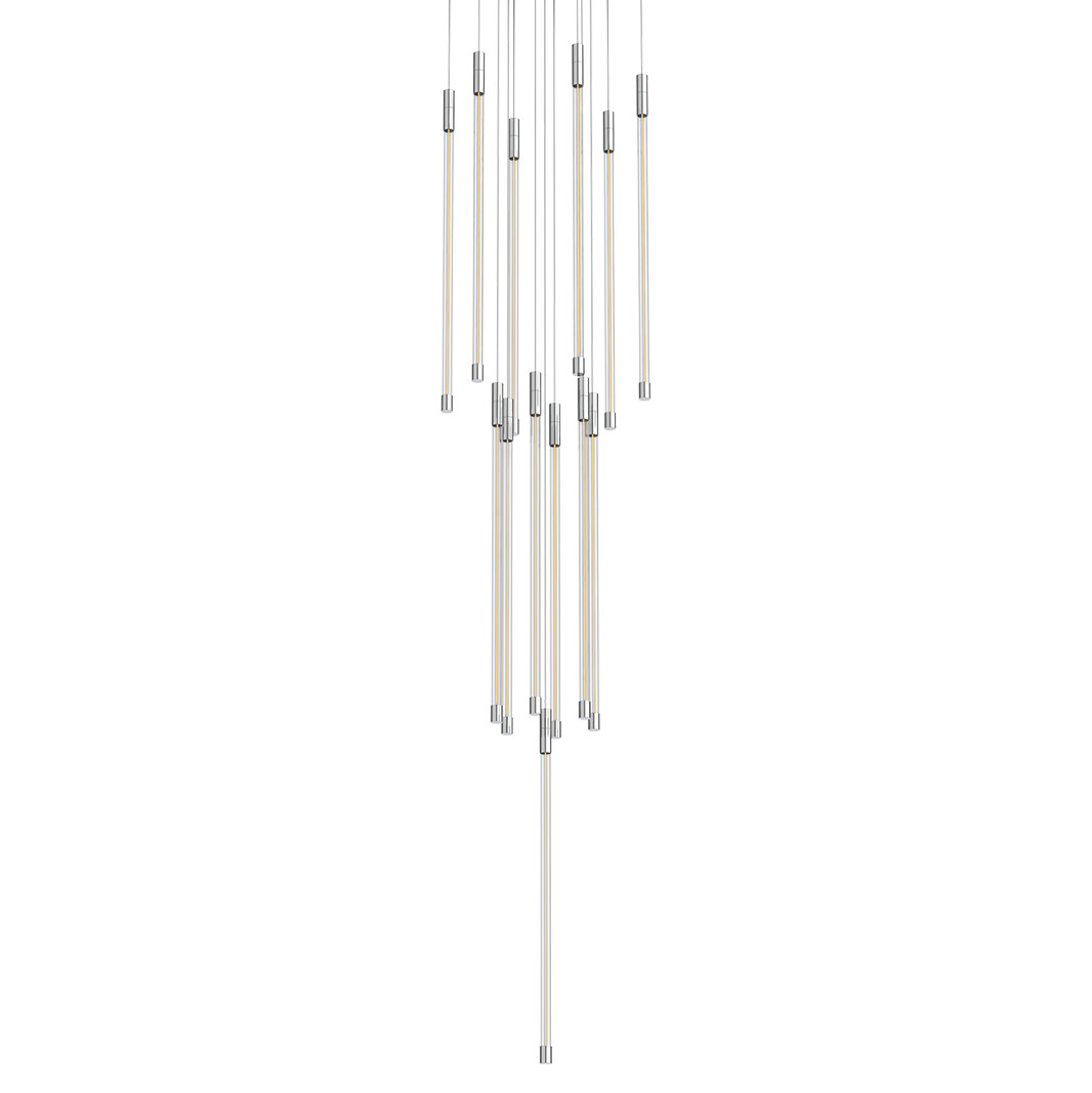 Photos - Chandelier / Lamp Wide Kuzco Lighting MP75121 Motif 13"  LED Multi Light Pendant with 21" Tall Clear Glass Shades Chrome Indoor Lighting Pendan 