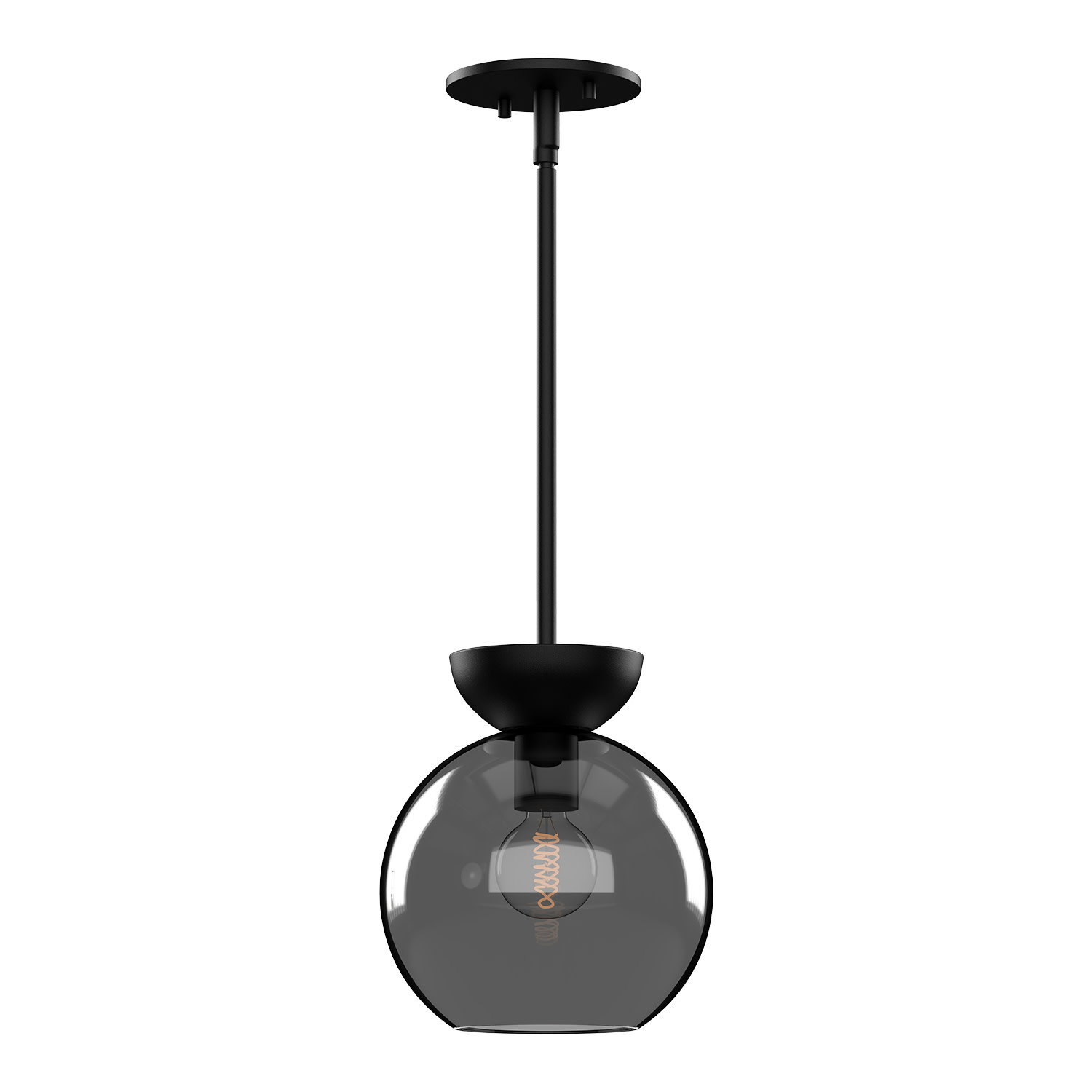 Photos - Chandelier / Lamp Kuzco Lighting PD59708 Arcadia Mini Pendant Black / Smoked Indoor Lighting Pendants PD59708-BK/SM