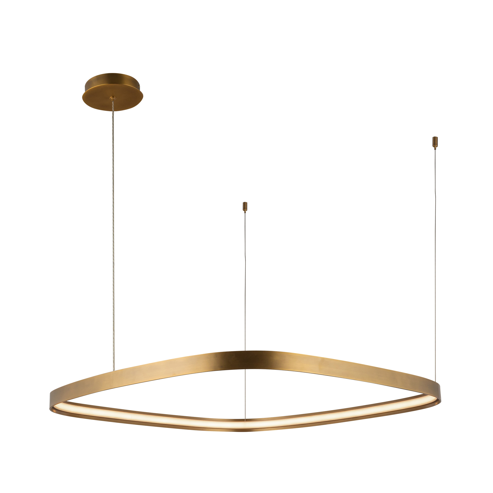 Photos - Chandelier / Lamp Yukon Kuzco Lighting PD78031  32" Wide LED Ring Chandelier Vintage Brass Indoor Lighting Chandeliers PD78031-VB 