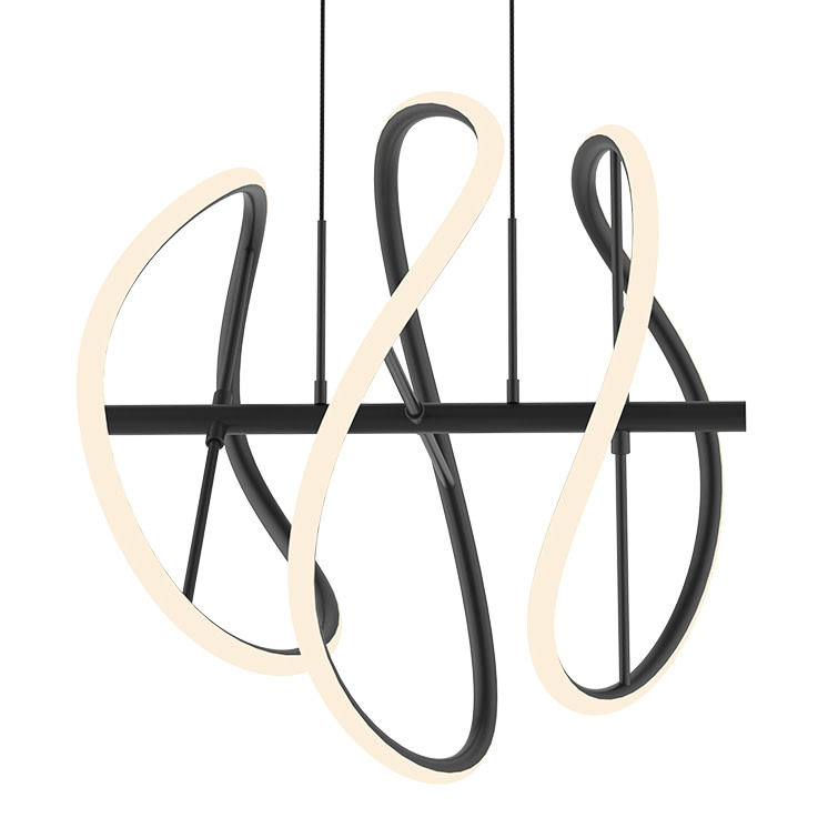 Photos - Chandelier / Lamp Wide Kuzco Lighting PD96416 Collide 16"  LED Abstract Chandelier Black Indoor Lighting Chandeliers PD96416-BK 