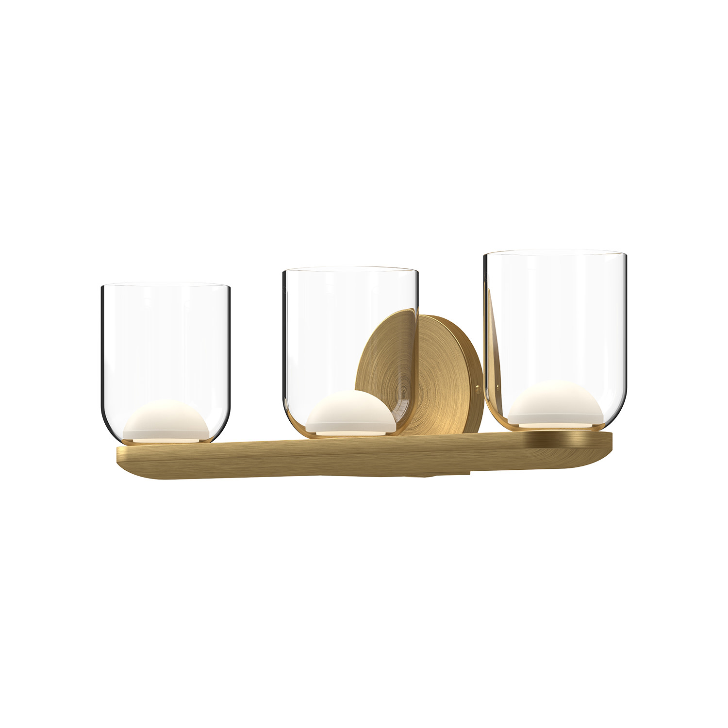 Photos - Chandelier / Lamp Kuzco Lighting VL52520 Cedar 3 Light 20" Wide LED Vanity Light Brushed Gold / Clear Indoor Lighting Bathroom Fixtures Vanity