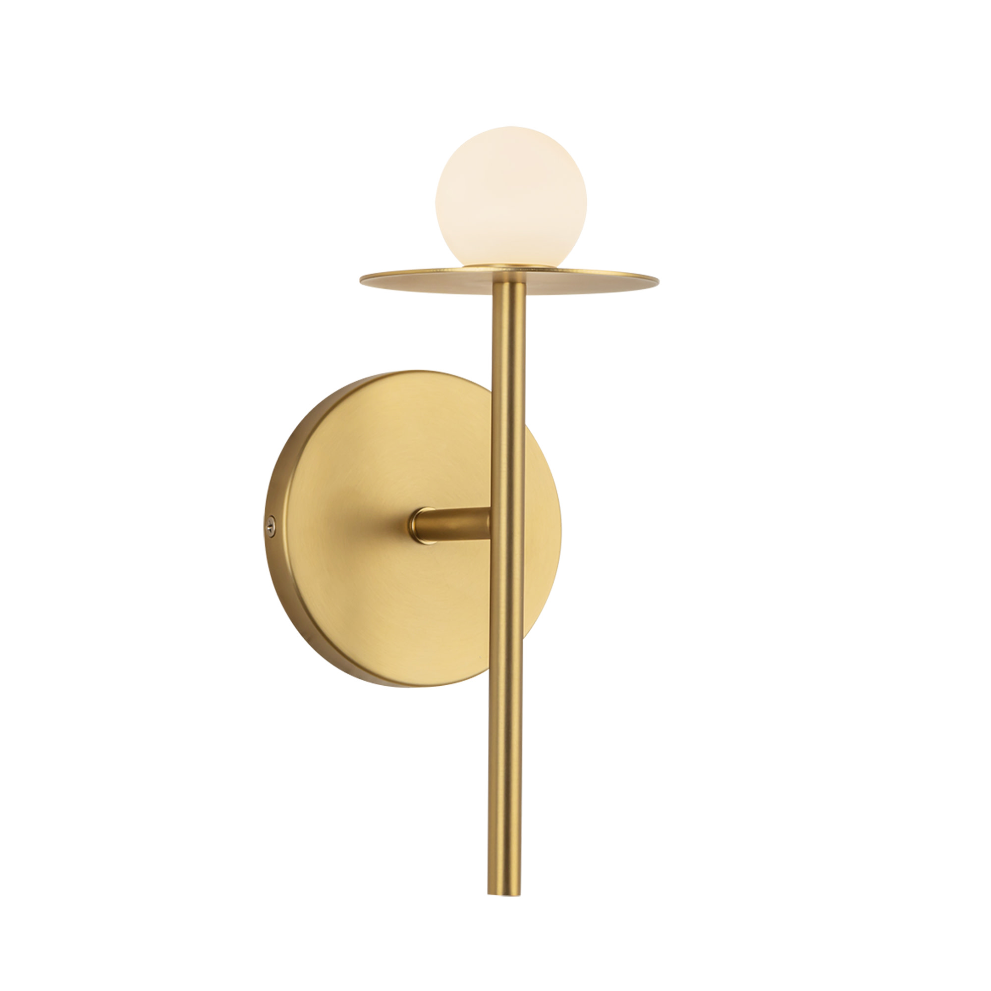 Photos - Chandelier / Lamp Kuzco Lighting WS15504-UNV Elixir 10" Tall LED Wall Sconce with Opal Glass Shade Brushed Gold Indoor Lighting Wall Sconces W