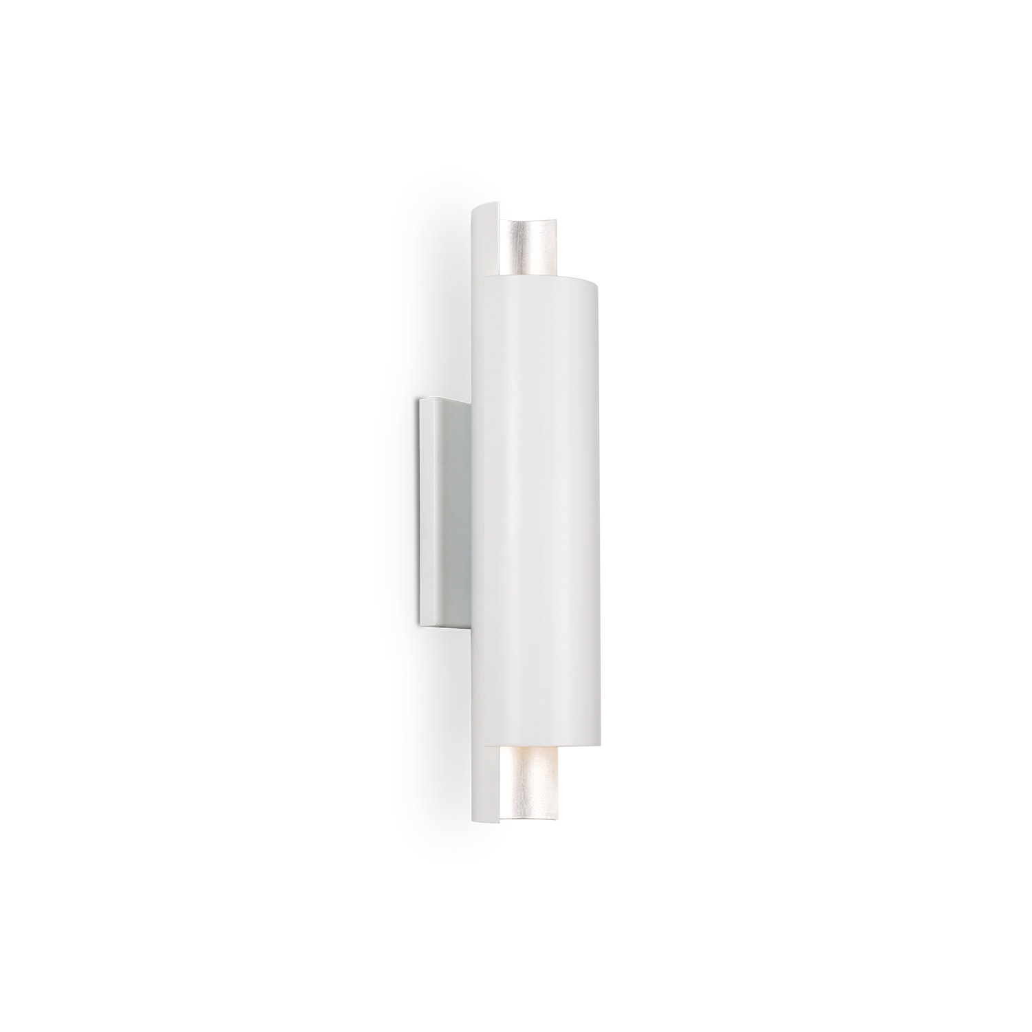 Photos - Chandelier / Lamp Kuzco Lighting WS41216 Dela 16" Tall LED Wall Sconce White / Silver Indoor Lighting Wall Sconces WS41216-WH/SV