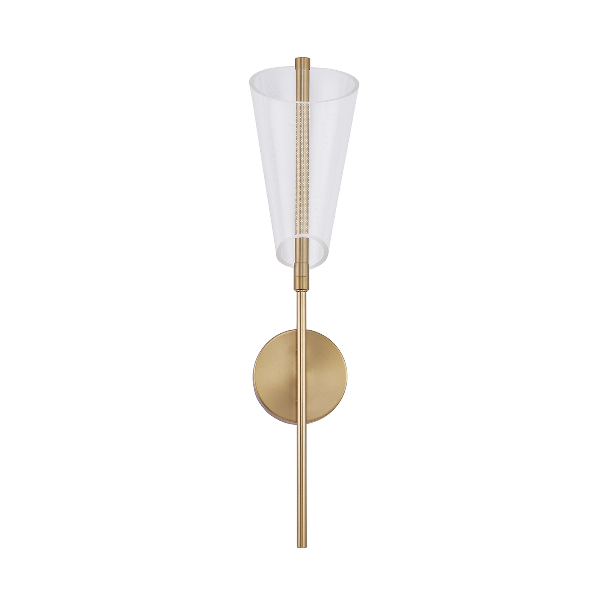 Photos - Chandelier / Lamp Mulberry Kuzco Lighting WS62524-UNV 25" Tall LED Wall Sconce Brushed Gold / Light Guide Indoor Lighting Wall Sconces WS62524