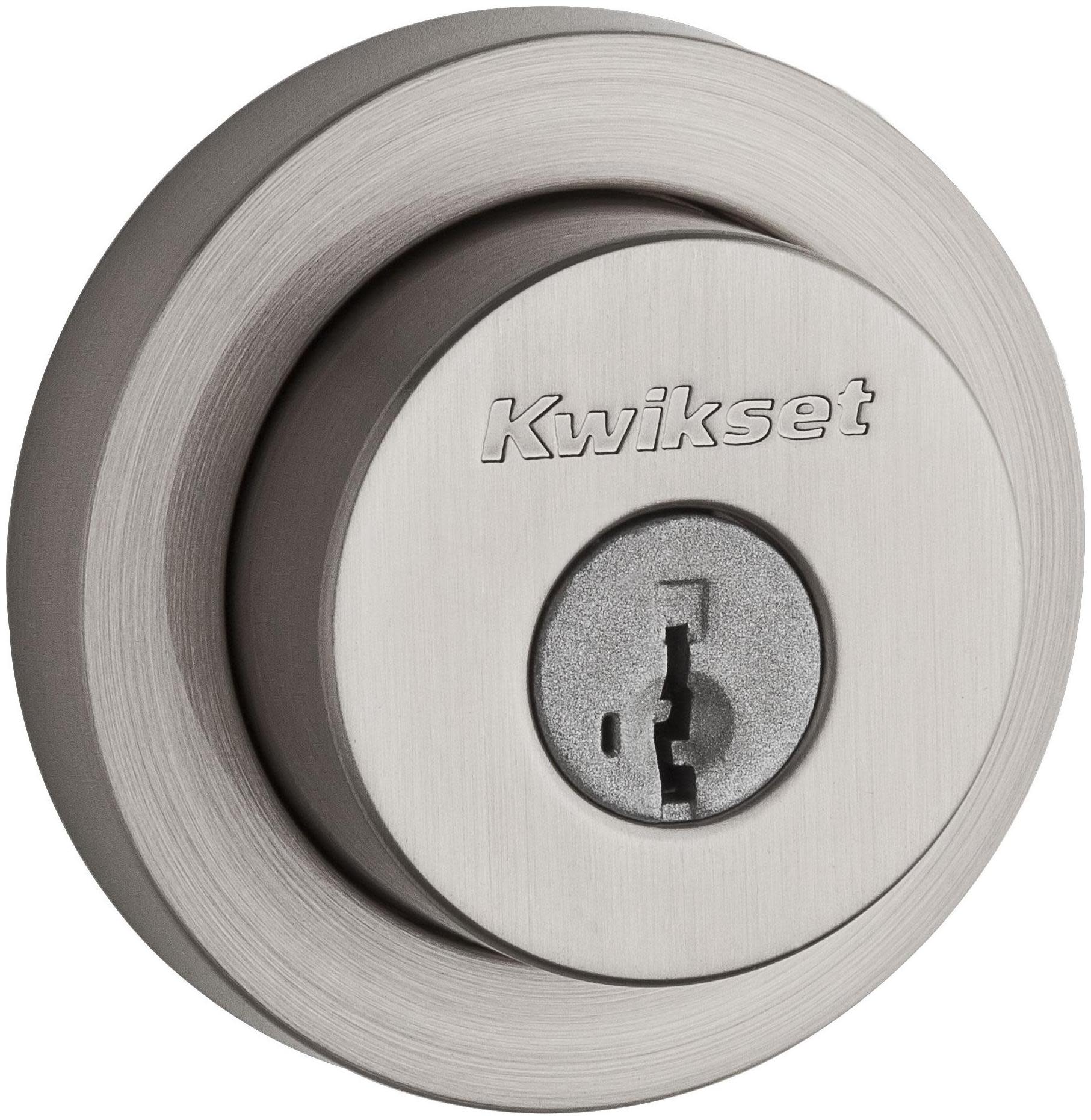 Photos - Door Lock MILAN Kwikset 158RDT-S.STRKP Single Cylinder Keyed Entry Deadbolt with SmartKey Satin Nickel Door Hardware Deadbolts Keyed E