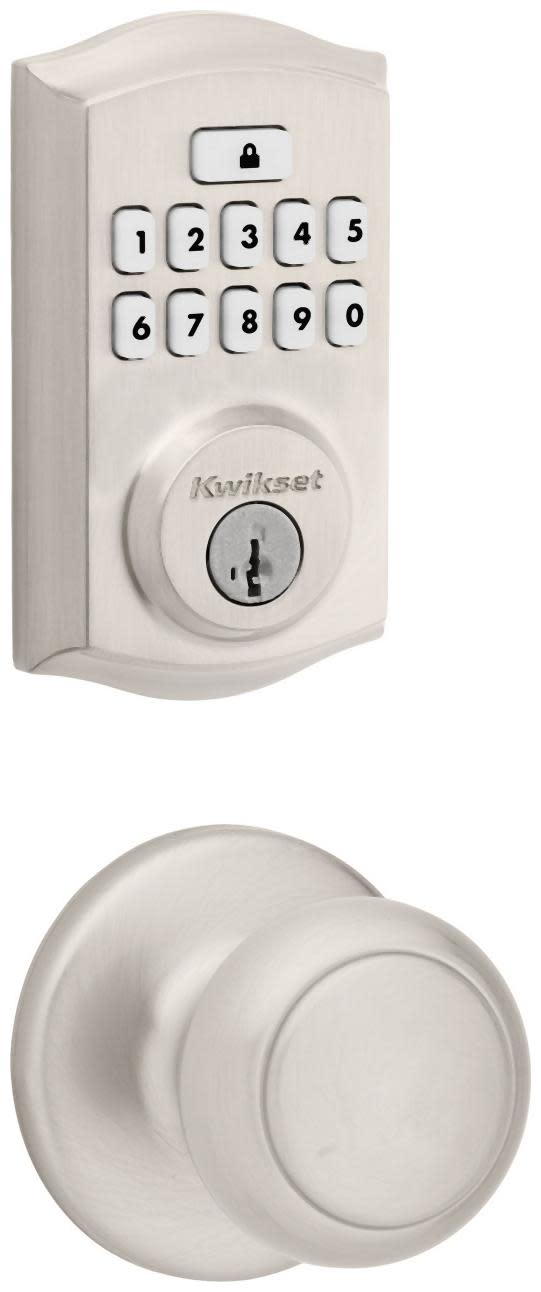 Kwikset 200CV-9260TRL-S Cove Passage Knob Set and Electronic Keyless Entry Deadbolt Combo Pack with SmartKey from the SmartCode Deadbolts Touchpad