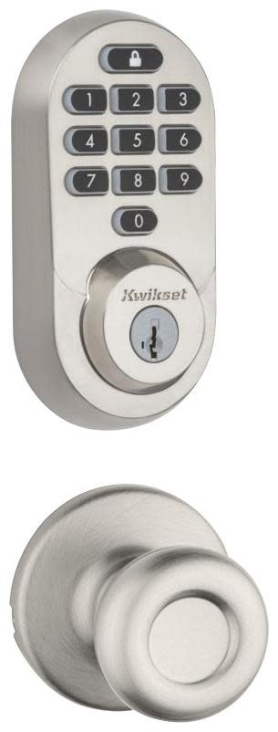 Kwikset 200T-938WIFIKYPD-S Tylo Passage Knob and 938 Halo WiFi Enabled Deadbolt Combo Pack with SmartKey Satin Nickel Door Hardware Door Knob Combo