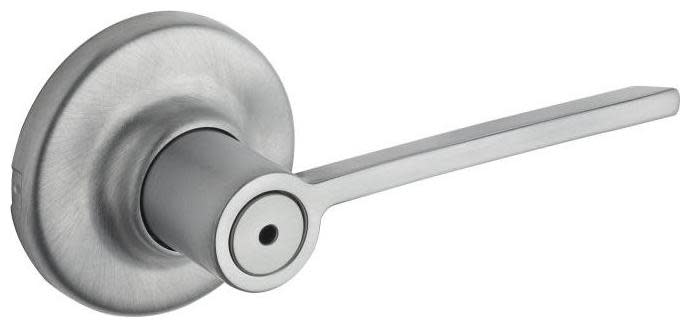 Photos - Door Handle Hardware Kwikset 300LRL Ladera Privacy Door Lever Set from the Signature Series Satin Chrome Door  Door Levers Privacy Door L 
