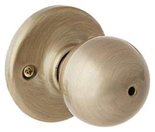 Photos - Door Handle POLO Kwikset 300P  Privacy Door Knob Set with Round Rose Antique Brass Door Hardware Door Knobs Privacy Door Knobs 300P-5 