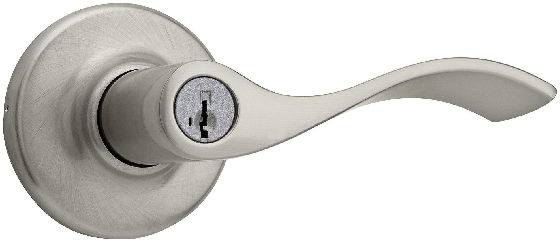 Photos - Door Handle NICKEL Kwikset 405BL-S Balboa Reversible Keyed Entry Door Leverset with SmartKey Satin  Door Hardware Door Levers Keyed Entry 