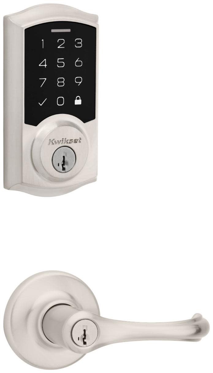 Kwikset 405DNL-9270TRL-S Dorian Keyed Entry Lever Set and Electronic Keyless Entry Deadbolt Combo Pack with SmartKey from the SmartCode Deadbolts