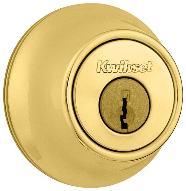 Photos - Door Lock Deadbolt Kwikset 665-S Double Cylinder with SmartKey from the 660 Series Polished Brass Door Hardware Deadbolts Keyed Entry