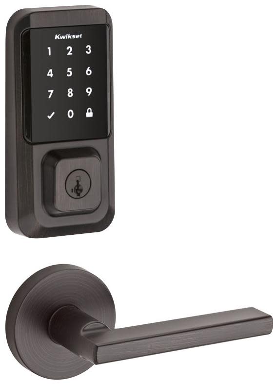 Kwikset 154HFLRDT-939WIFITSCR-S Halifax Passage Lever and 939 Halo WiFi Enabled Deadbolt Combo Pack with SmartKey Venetian Bronze Door Hardware Door