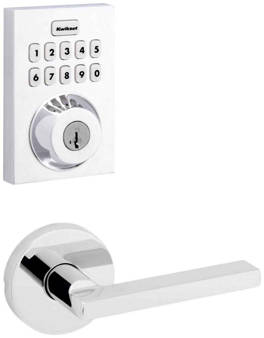 Kwikset 720HFLRDT-620CNTZW700-S Halifax Passage Lever Set and Electronic Keyless Entry Deadbolt Combo Pack with SmartKey from the Home Connect