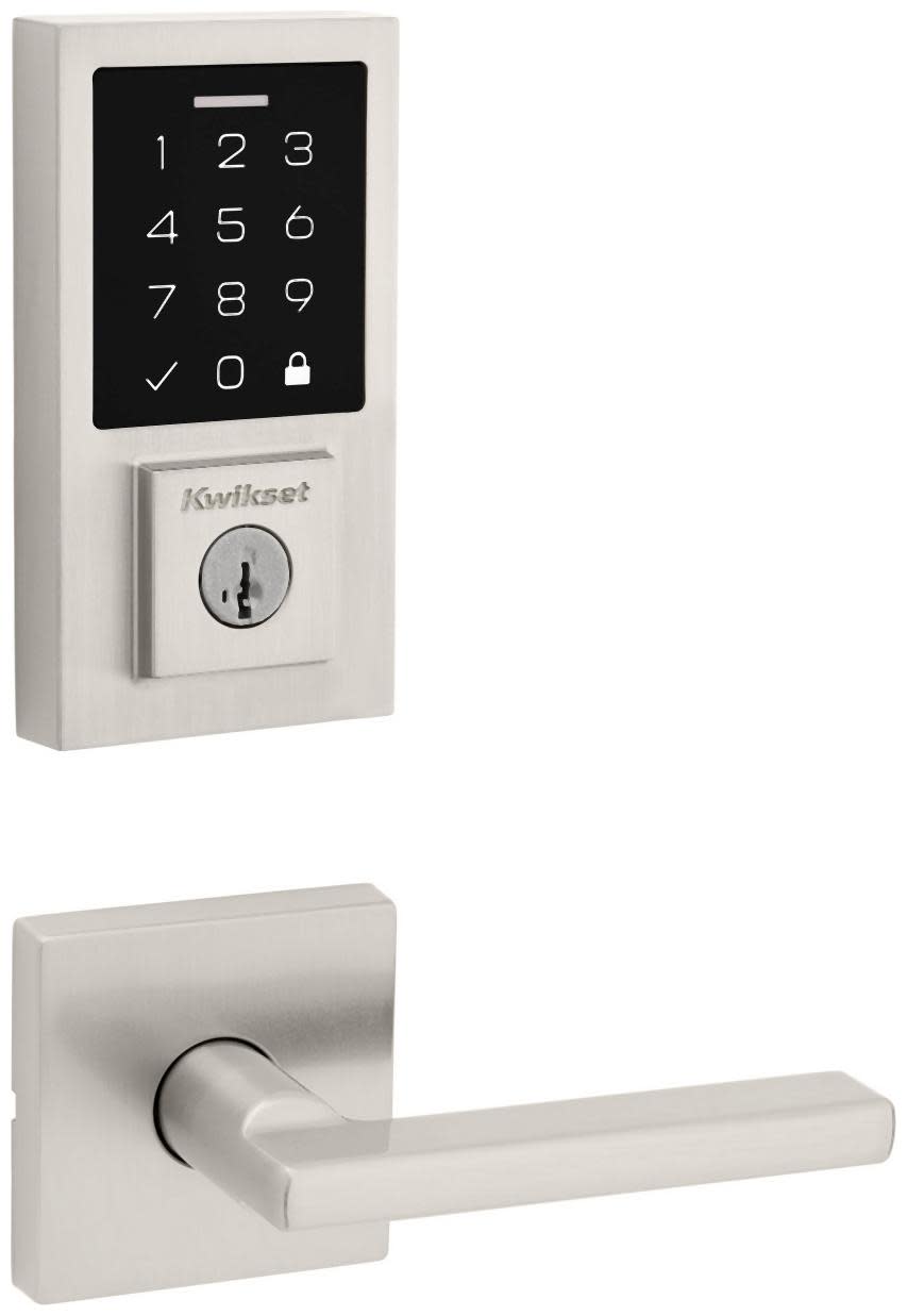 Kwikset 720HFLSQT-9270CNT-S Halifax Passage Lever Set and Electronic Keyless Entry Deadbolt Combo Pack with SmartKey from the SmartCode Deadbolts
