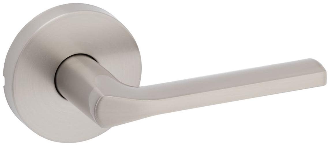Photos - Door Handle Round Kwikset 720LSLRDT Lisbon Passage Door Lever Set with  Rose Satin Nickel Door Hardware Door Levers Passage Door Levers 7 