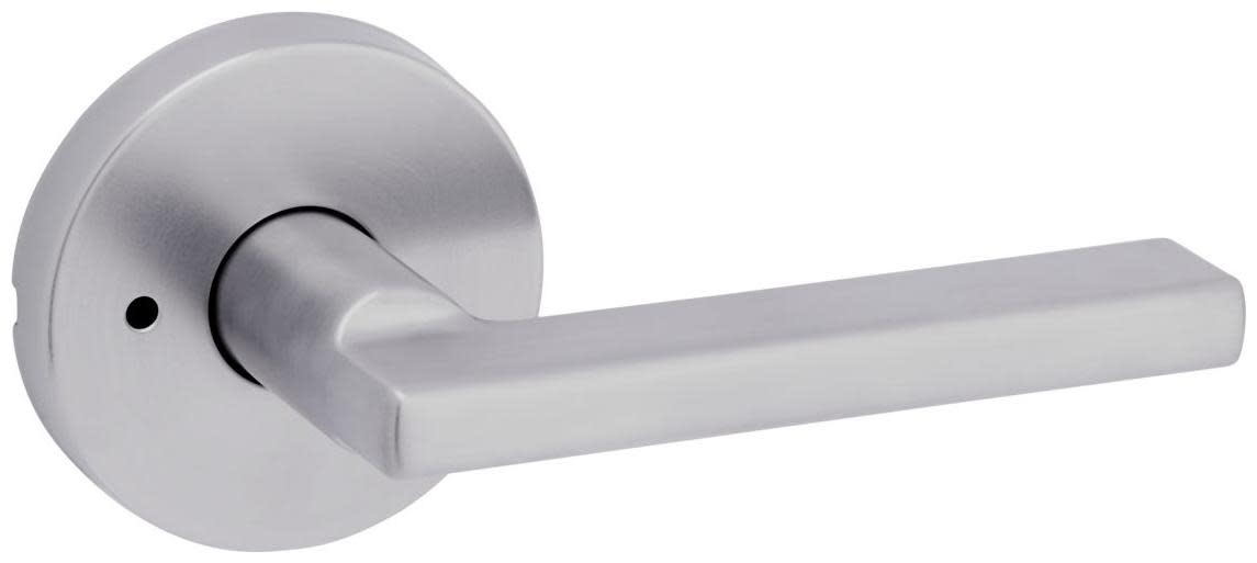 Photos - Door Handle Round Kwikset 730HFLRDT Halifax Privacy Door Lever Set with  Rose Satin Chrome Door Hardware Door Levers Privacy Door Levers 