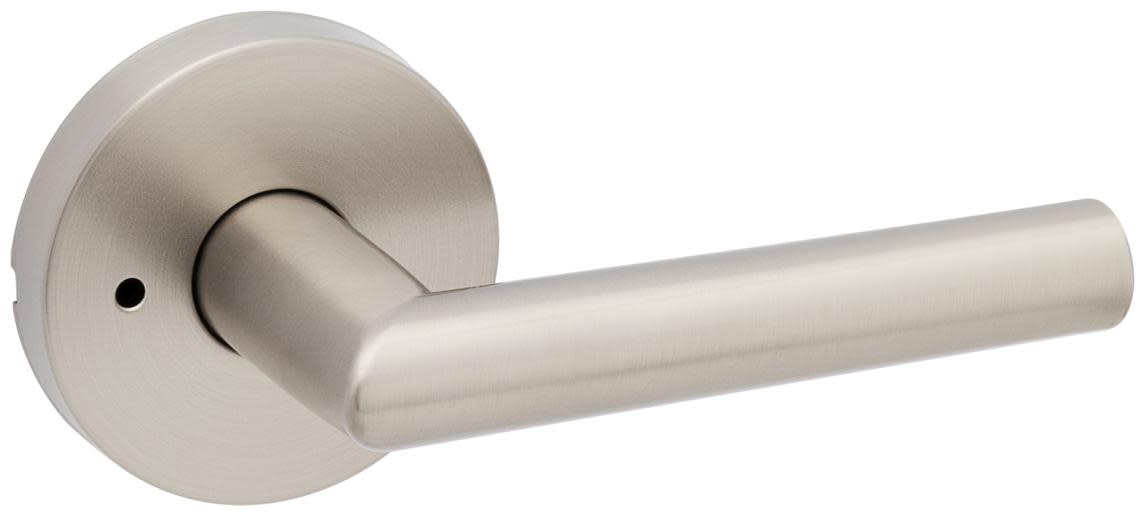 Photos - Door Handle MILAN Kwikset 730MILRDT  Privacy Door Lever Set with Round Rose Satin Nickel Door Hardware Door Levers Privacy Door Levers 73 