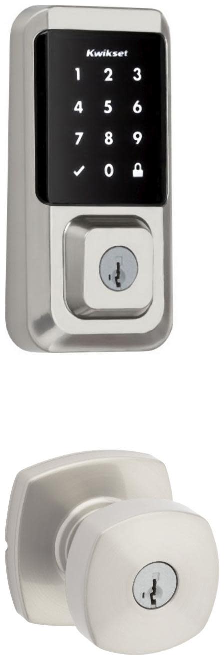 Kwikset 740AYKMDT-939WIFITSCR-S Arroyo Single Cylinder Keyed Entry Knob Set and Electronic Keyless Entry Deadbolt Combo Pack with SmartKey from the