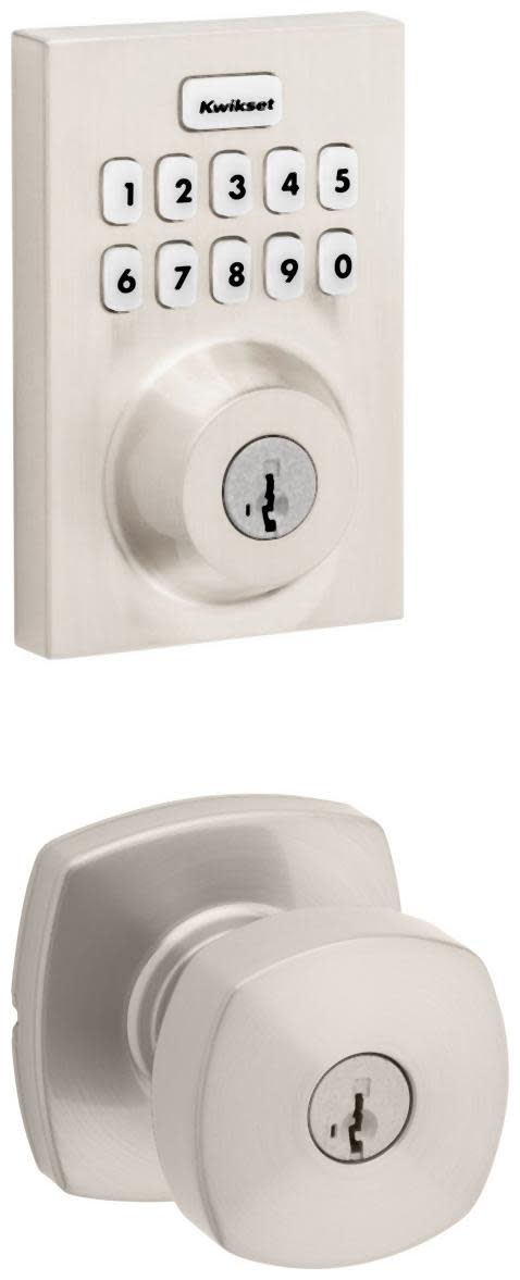 Kwikset 740AYKMDT-620CNTZW700-S Arroyo Single Cylinder Keyed Entry Knob Set and Electronic Keyless Entry Deadbolt Combo Pack with SmartKey from the
