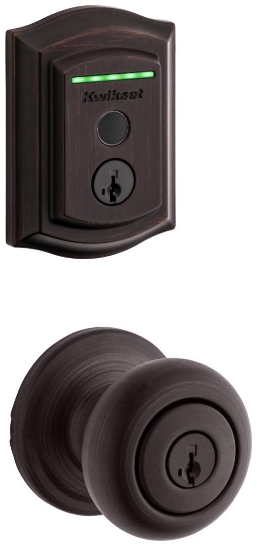 Kwikset 740H-959TRLFPRT-S Hancock Single Cylinder Keyed Entry Knob Set and Electronic Keyless Entry Deadbolt Combo Pack with SmartKey from the Halo
