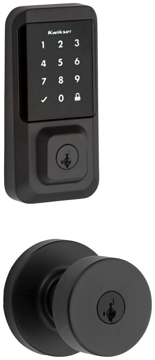 Kwikset 740PSKRDT-939WIFITSCR-S Pismo Single Cylinder Keyed Entry Knob Set and Electronic Keyless Entry Deadbolt Combo Pack with SmartKey from the