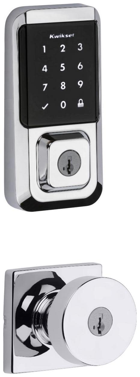 Kwikset 740PSKSQT-939WIFITSCR-S Pismo Single Cylinder Keyed Entry Knob Set and Electronic Keyless Entry Deadbolt Combo Pack with SmartKey from the