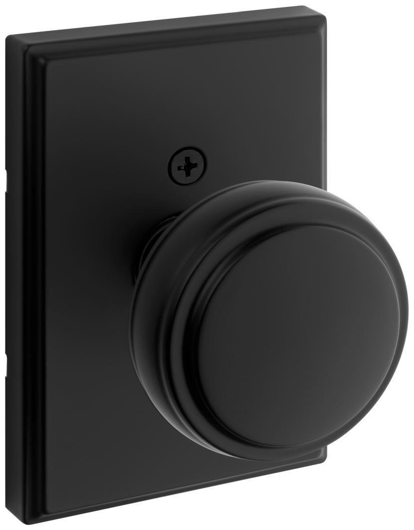 Photos - Door Handle Rose Kwikset 788SOKTRCT Sora Non-Turning One-Sided Dummy Door Knob with Rectangle  Matte Black Door Hardware Door Knobs Dummy 