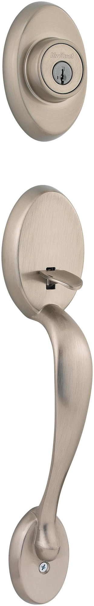 Kwikset 800CELIP-S.STRKP Chelsea Sectional Single Cylinder Keyed Entry Exterior Pack Handleset with SmartKey Satin Nickel Door Hardware Handlesets