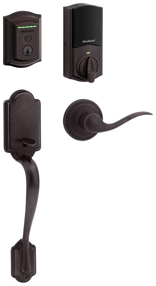 Kwikset 815ANTNLRH-959TRLFPRT-S 959 Halo Right Handed Traditional Electronic WiFi Enabled Deadbolt with Arlington Handleset and Tustin Interior Lever