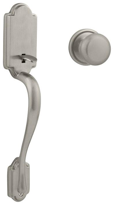 Kwikset 815ANXH Arlington Lower Handleset with Hancock Interior Knob for use with Kwikset Deadbolts Satin Nickel Door Hardware Handlesets Handleset