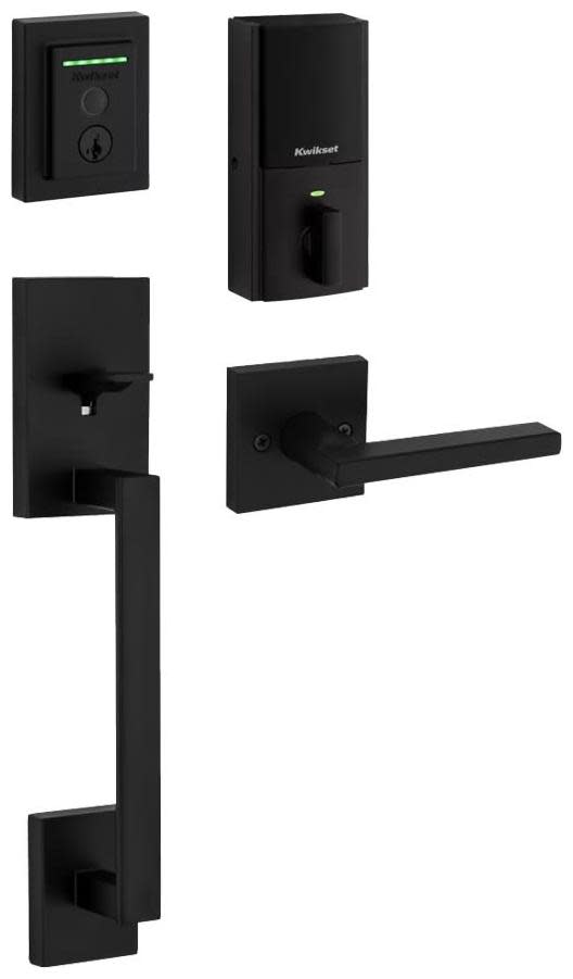 Kwikset 815SCEHFL-959CNTFPRT-S 959 Halo Contemporary Electronic Fingerprint WiFi Enabled Deadbolt with San Clemente Handleset and Halifax Interior