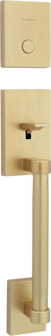 Photos - Door Handle Kwikset 819PVHLIP Prava Sectional Dummy Exterior Pack Handleset Satin Brass Door Hardware Handlesets Dummy Handleset Exterio